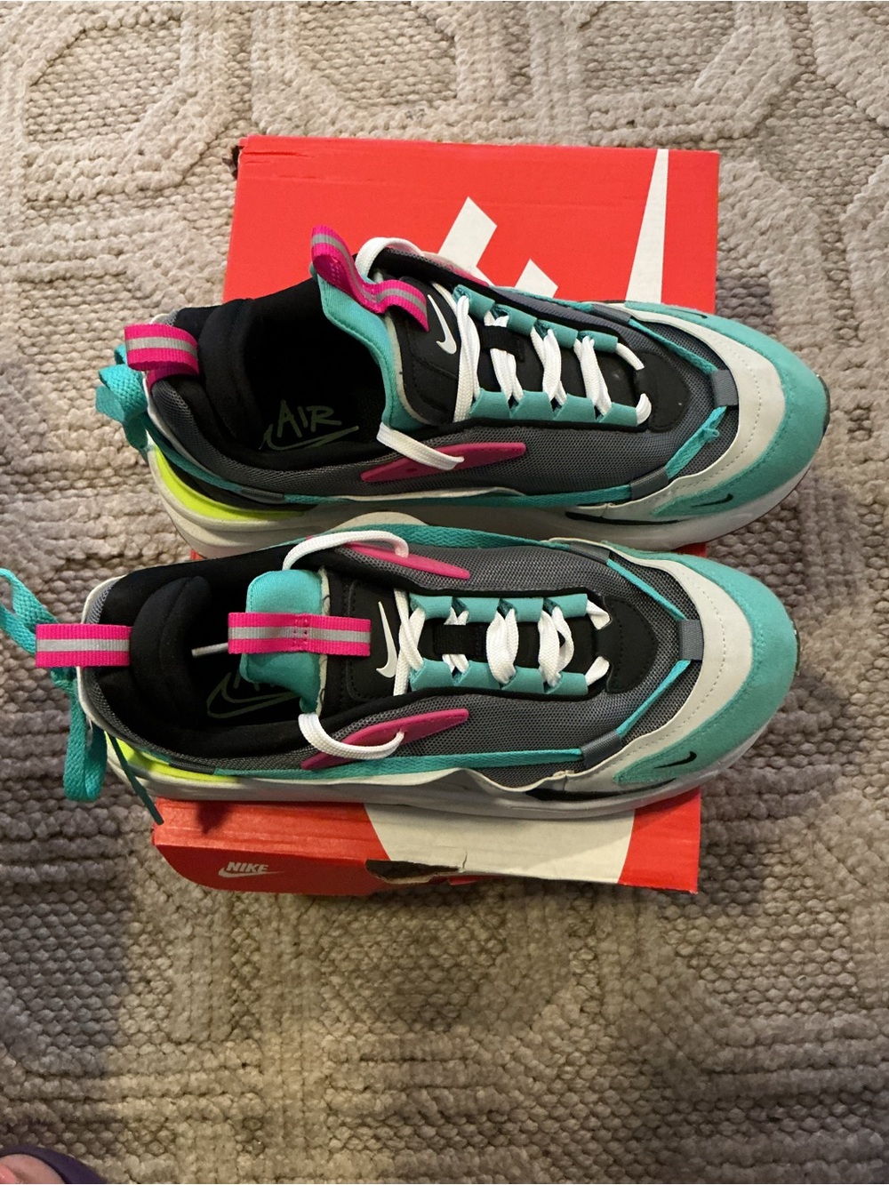 Nike Kids Teal, Black & Pink Sport Sneakers